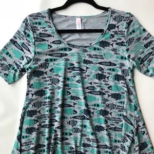 XXS LuLaRoe Perfect T with fishies